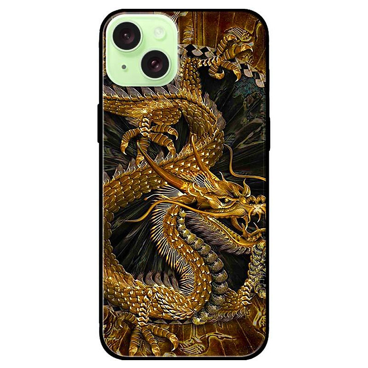 Ốp lưng dành cho Iphone 15 - Iphone 15 Plus - Iphone 15 Pro - Iphone 15 Pro Max - Rồng Nền Đenn - Hàng Chính Hãng