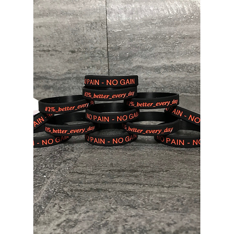 Vòng Đeo Tay Cao Su Thể Thao Nam Nữ No Pain - No Gain - 1 Vòng