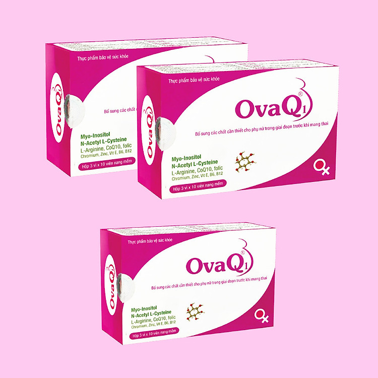 Thực Phẩm Chức Năng Combo 3 hộp Ovaq1 Hỗ trợ thai sản (60 viên)