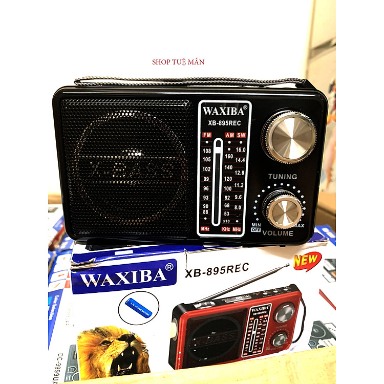 Đài FM Radio Waxiba XB-895 REC MẪU MỚI Nhất HỖ TRỢ THẺ NHỚ-USB-Đèn chiếu sáng -Hàng Chính Hãng