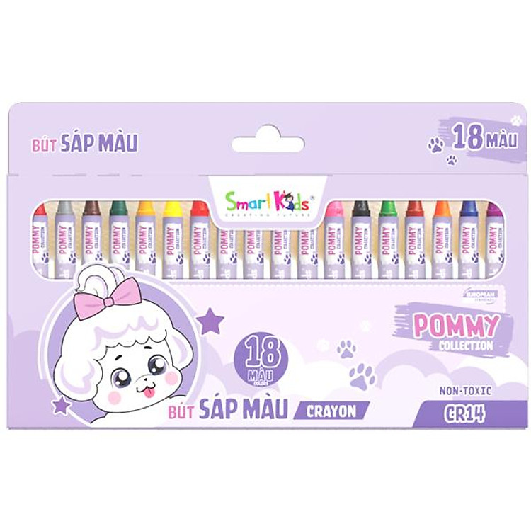 Hộp Bút Màu Sáp Pommy Collection (18 chiếc)