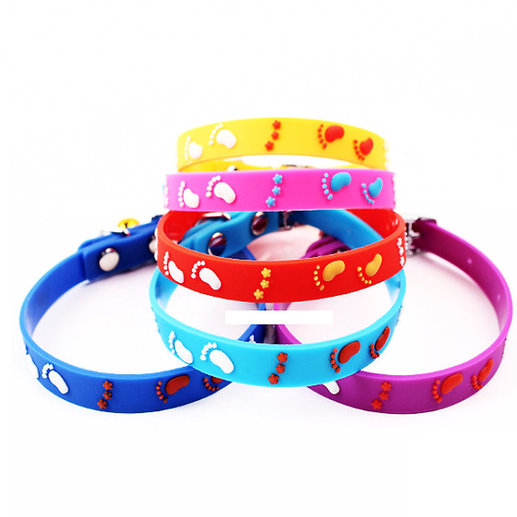 Vòng cổ cao su dấu chân cho chó mèo