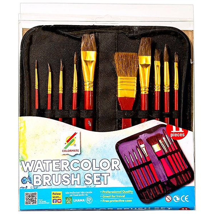 Bộ Cọ Vẽ Màu Nước Colormate (10 cây)