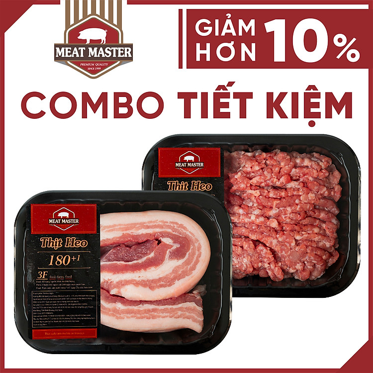 Combo Heo tiết kiệm Thịt xay - Ba rọi Meat Master ( 400 G ) - Giao nhanh