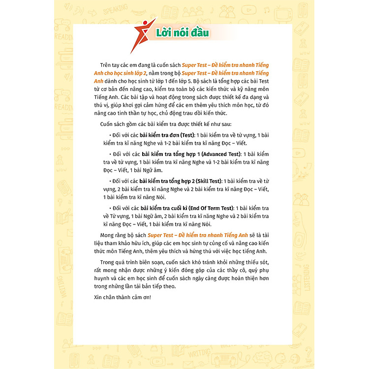 Super Test - Đề Kiểm Tra Nhanh Tiếng Anh Cho Học Sinh (Lớp 1-5) (MGB) - Ảnh 2