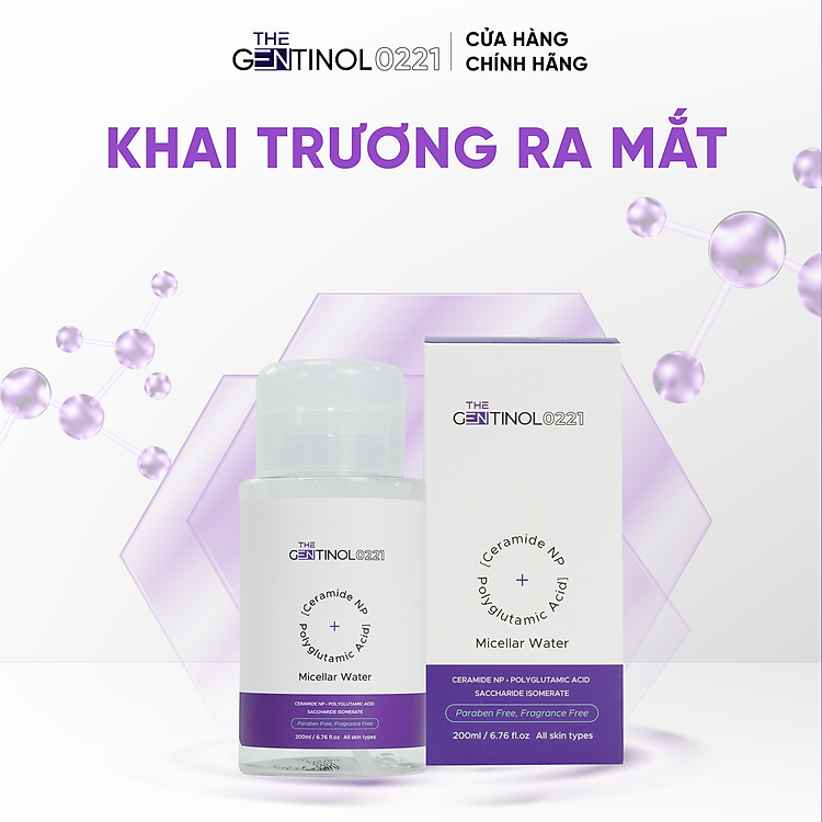 Nước tẩy trang giúp loại bỏ các lớp trang điểm, bụi bẩn, hỗ trợ làm sạch bã nhờn, mụn đầu đen The Gentinol 0221 200ml