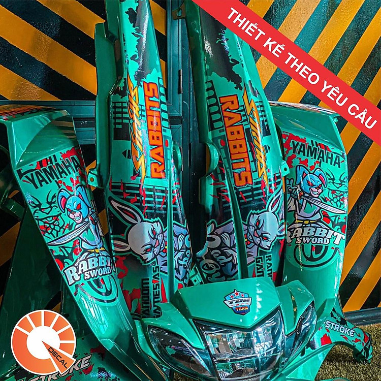 Tem rời dành cho Sirius X Rabbit Rice decal 3 lớp cao cấp