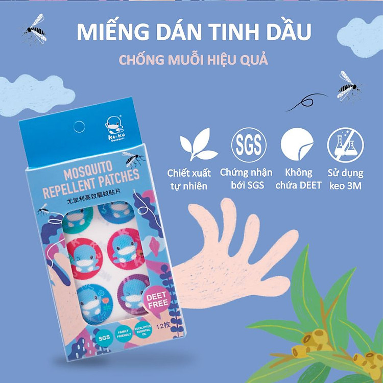 SET MIẾNG DÁN TINH DẦU CHỐNG MUỖI KUKU Chính hãng Ưu đãi - Hình ảnh 2