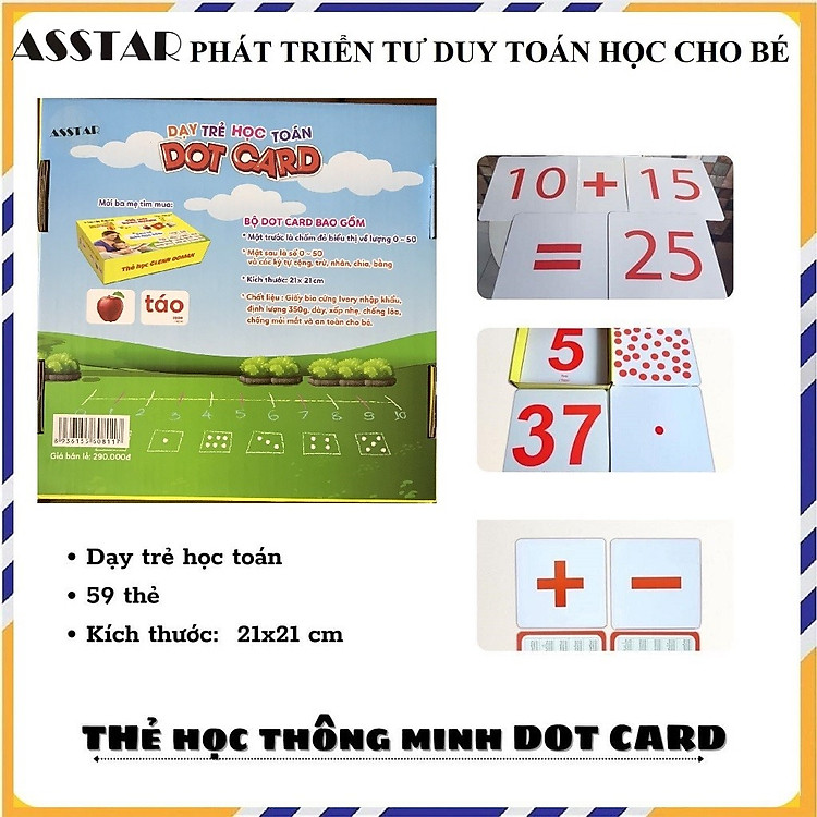 Thẻ Học Thông Minh Flashcard Dot Card Khổ Lớn 21x21cm