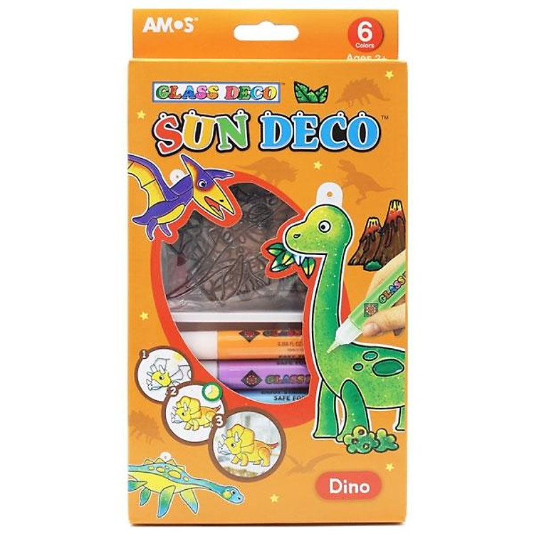 Bộ Màu Vẽ Trang Trí Trên Kính Sun Deco Amos SD10P6-D