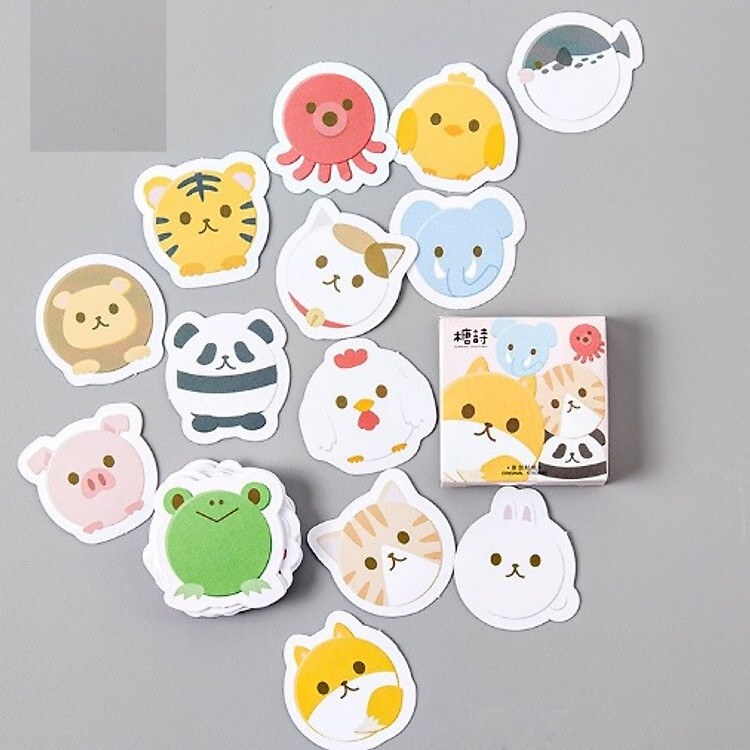 Hộp 45 Miếng Dán Sticker Trang Trí Muông Thú