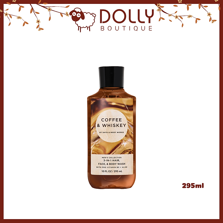 Sữa Tắm Gội Nam Coffee & Whiskey 3 In 1 Hair, Face & Body Wash 295ml