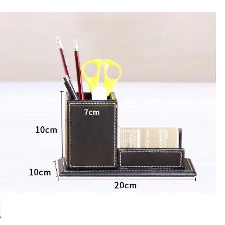 Cốc cắm bút đựng card bằng da cao cấp - Ảnh 2