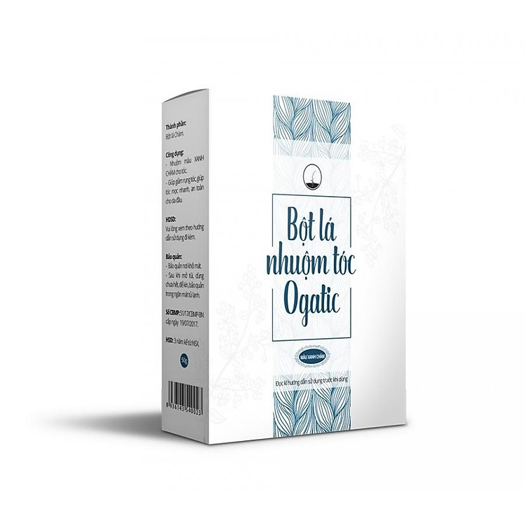 Bột nhuộm tóc màu Xanh đen lá chàm Ogatic 50gr – Nhuộm tóc màu Xanh Đen (màu chàm)