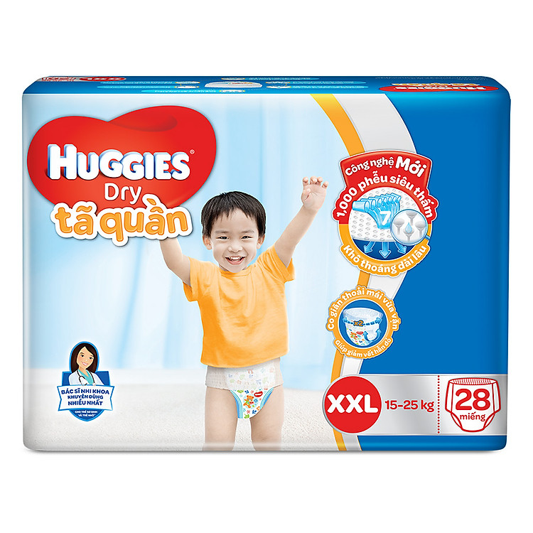 Tã Quần Huggies Dry XXL28 (28 Miếng) - Bao Bì Mới