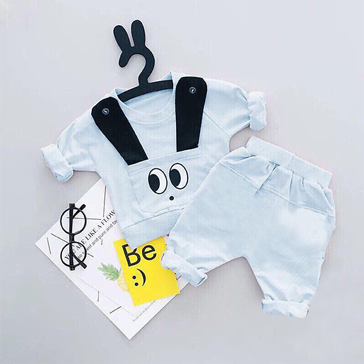 Bộ Quần Áo Thu Mẫu Mắt Tai Thỏ Cho Bé Trai/Bé Gái - Chất Da Cá