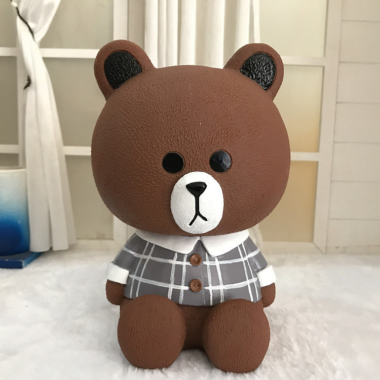 Ống Tiết Kiệm Trang Trí Gấu Nâu Line 02 - Ảnh 4