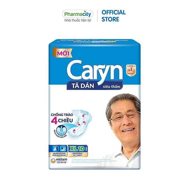 Tã dán siêu thấm Caryn XL 10 miếng Chính hãng Giá rẻ