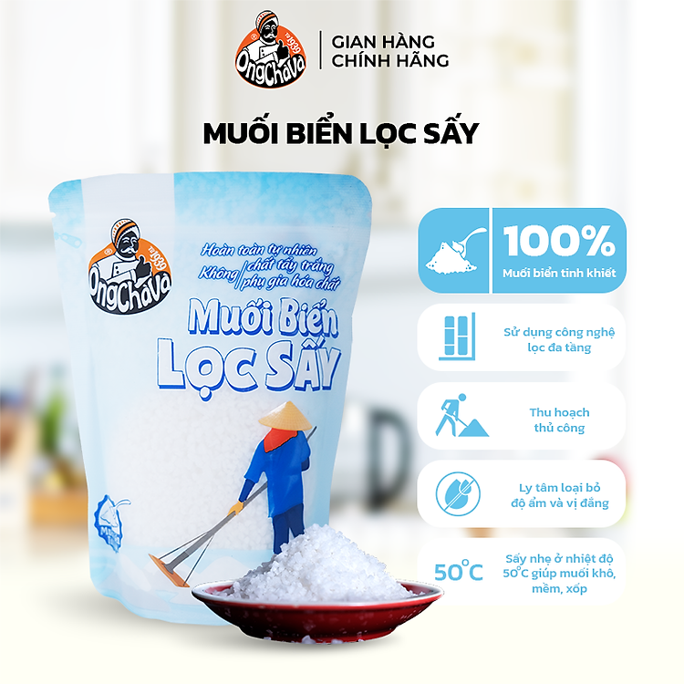 Muối Biển Lọc Sấy 325g thương hiệu Ông Chà Và – Hàng chính hãng