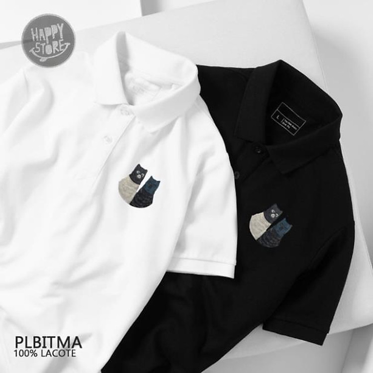 ÁO POLO MÈO SIÊU CUTE BỊT MẶT cotton 100% cao cấp