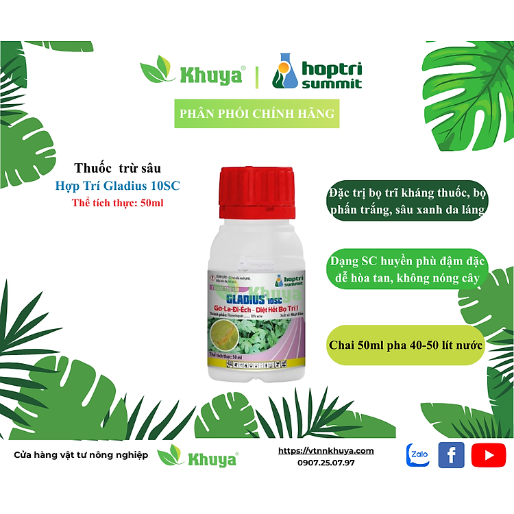 Thuốc Trừ Sâu GLADIUS 10SC chai 50ml chuyên trừ Bọ Trĩ Kháng Thuốc