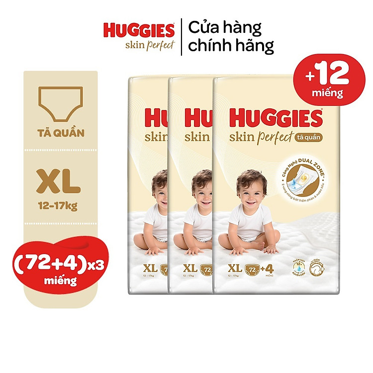 Mua Combo 3 gói Tã Huggies XL 98+4 Ưu đãi