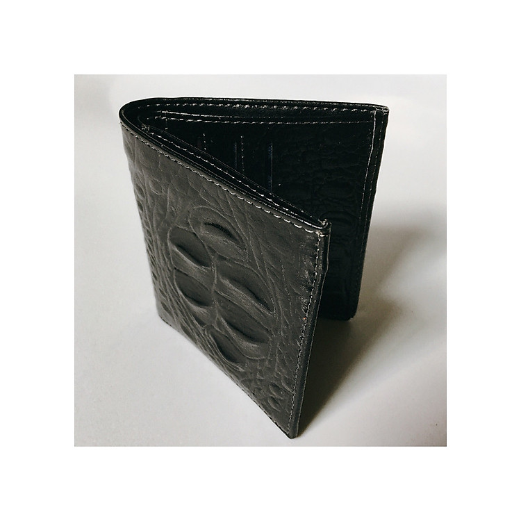 Ví Nam Da Bò Thật Vân Cá Sấu - Ví Đứng