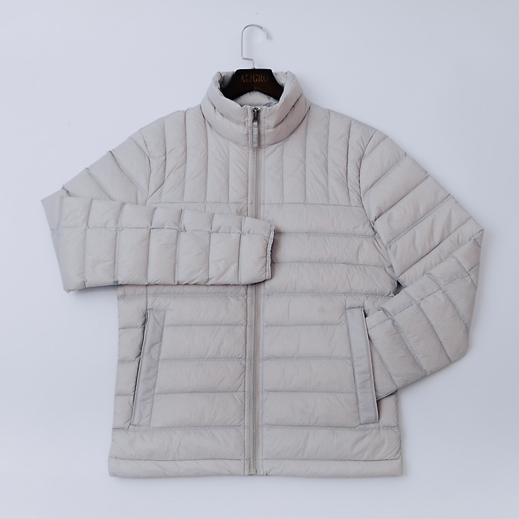 Áo khoác lông vũ Beige chất liệu cao cấp mềm mịn chống thấm nước chống bám bẩn siêu nhẹ giữ nhiệt ALIGRO ALGALV.19