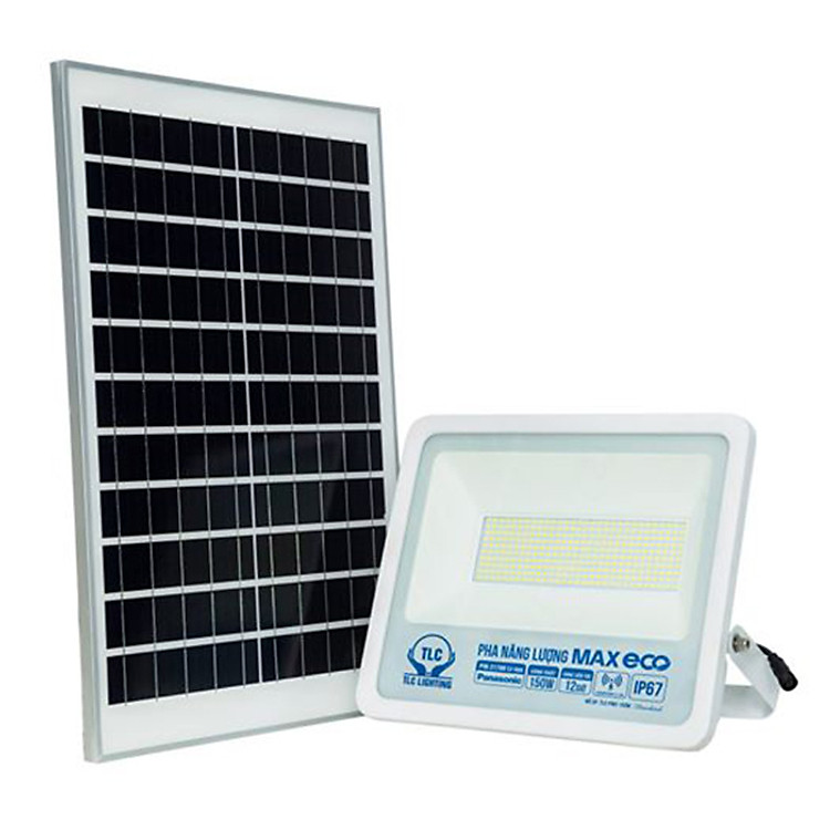 Đèn pha led năng lượng mặt trời Max Eco TLC 100W, HÀNG CHÍNH HÃNG, Công suất 100W, Pin Panasonic Dung lượng pin 30.000mAH