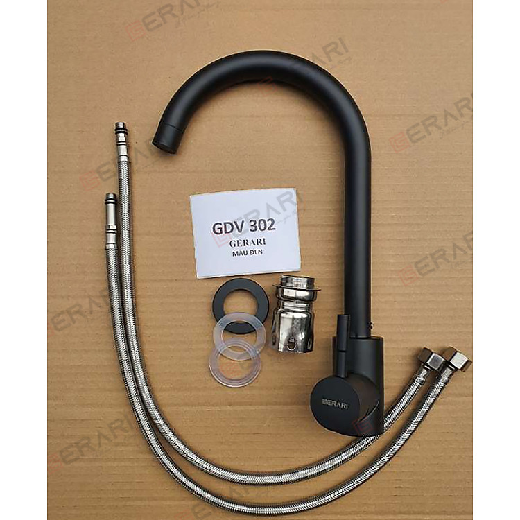 Vòi chậu rửa bát bằng inox (Vòi Inox 304 hai đường nước nóng lạnh thương hiệu GERARI)