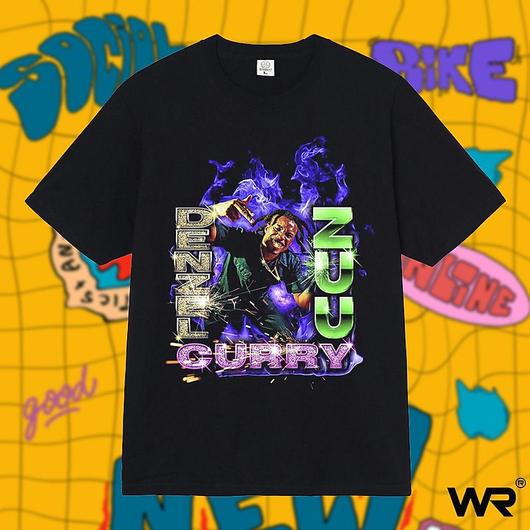 Áo thun unisex Wright ngôi sao rapper Denzel Curry Zuu phong cách hiphop streetwear oversize