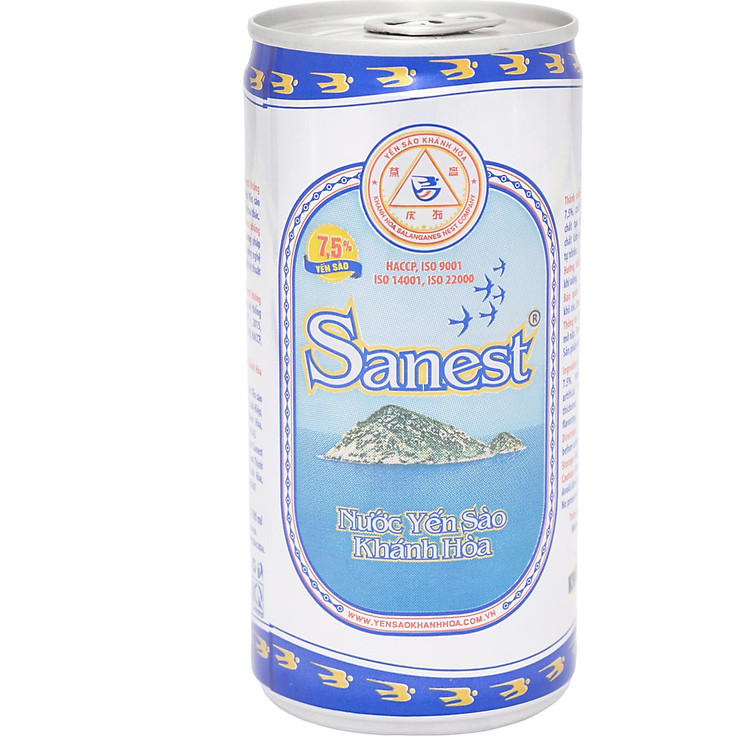 Nước Yến sào Khánh Hòa Sanest không đường_Thùng 30 lon
