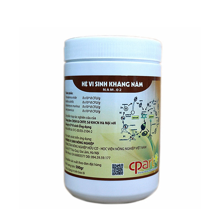 LỌ 500 GRAM - CHẾ PHẨM HỆ VI SINH KHÁNG NẤM CPART PHÒNG BỆNH CHO RAU MÀU VÀ HOA KIỂNG