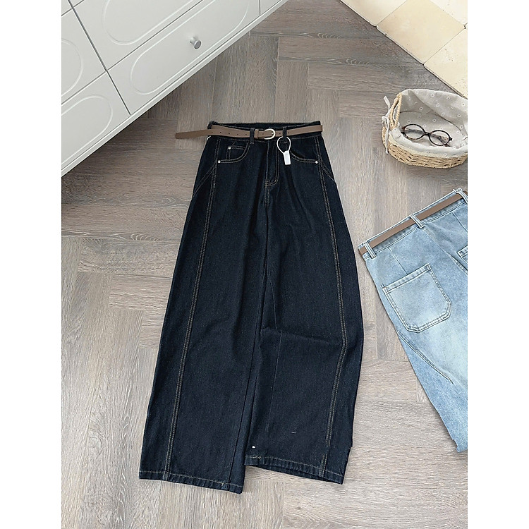 Quần jean suông A8238 2 màu