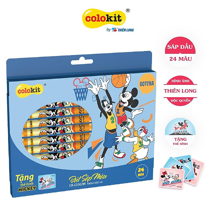 Bút sáp màu Colokit Disney Mickey CR-C030/MI (24 màu)