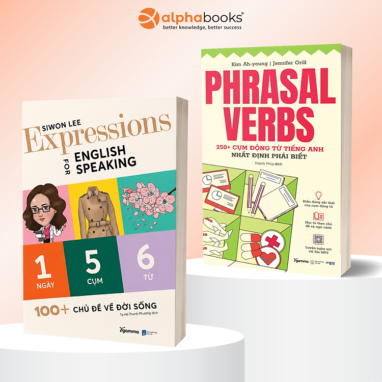 Combo: Expressions For English Speaking - 1 Ngày 5 Cụm 6 Từ + Phrasal Verbs - 250+ Cụm Động Từ Tiếng Anh Nhất Định Phải Biết - Gamma