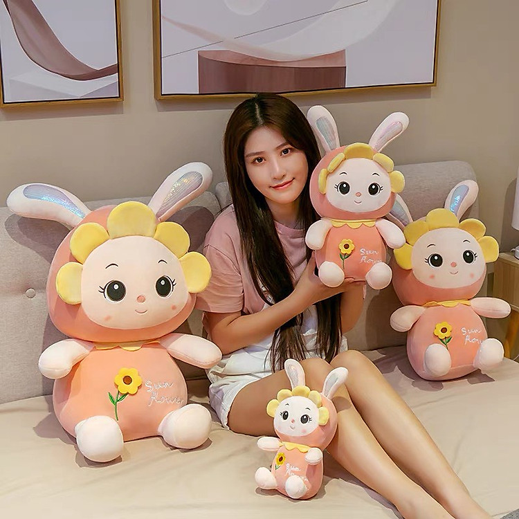 Gấu bông thỏ hoa mặt trời 30cm Chính hãng Giá rẻ - Hình ảnh 5