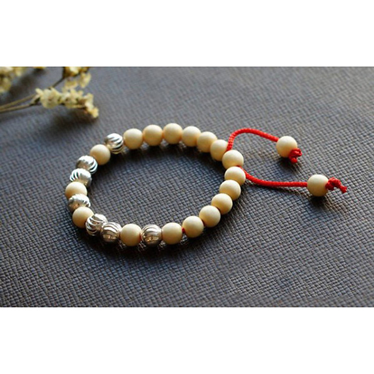 Vòng tay Dâu Tằm cho bé mix hạt bạc