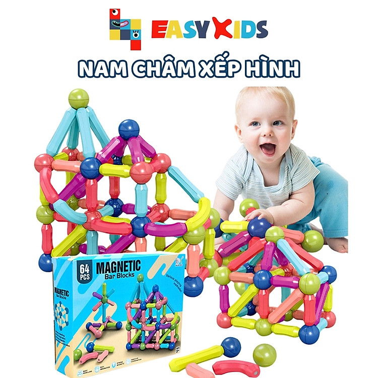 Mua Bộ Đồ Chơi Xếp Hình Nam Châm 64 Chi Tiết Chính hãng Giá rẻ