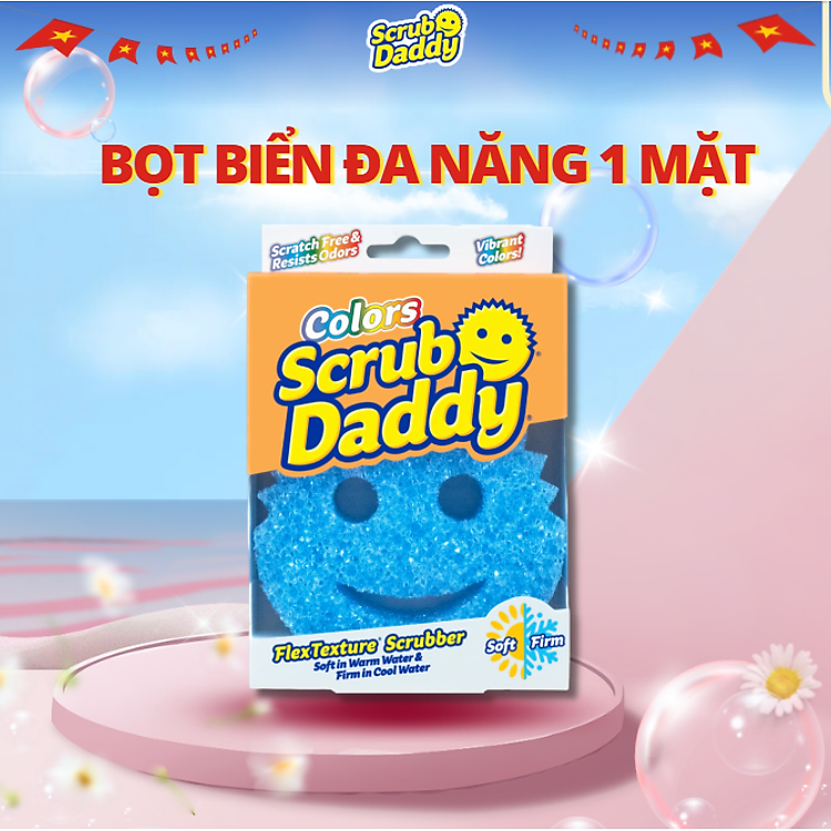 Miếng rửa chén bọt biển Scrub Daddy nguyên bản, miếng xốp lau chùi đa năng