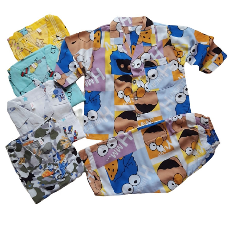 Combo 2 bộ quần áo trẻ em Tole, lanh PIJAMA tay dài quần dài cho bé trai Size 5 -23kg