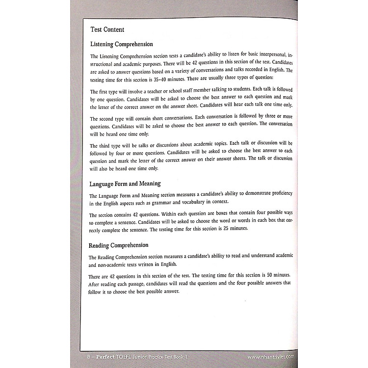 Perfect Toefl Junior Book 1 - Ảnh 6