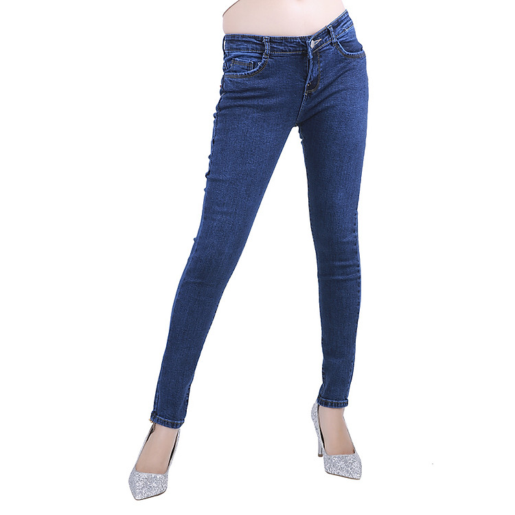 Quần Jeans Nữ Lưng Thấp M01 - Xanh Vi Sinh