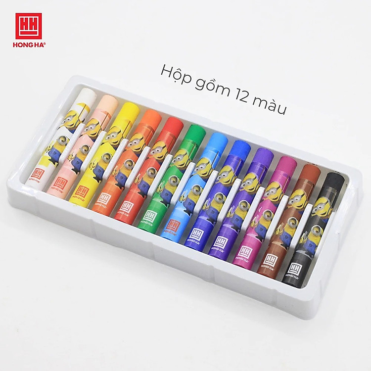 Bút sáp dầu Hồng Hà Minions (12 màu) - Ảnh 4