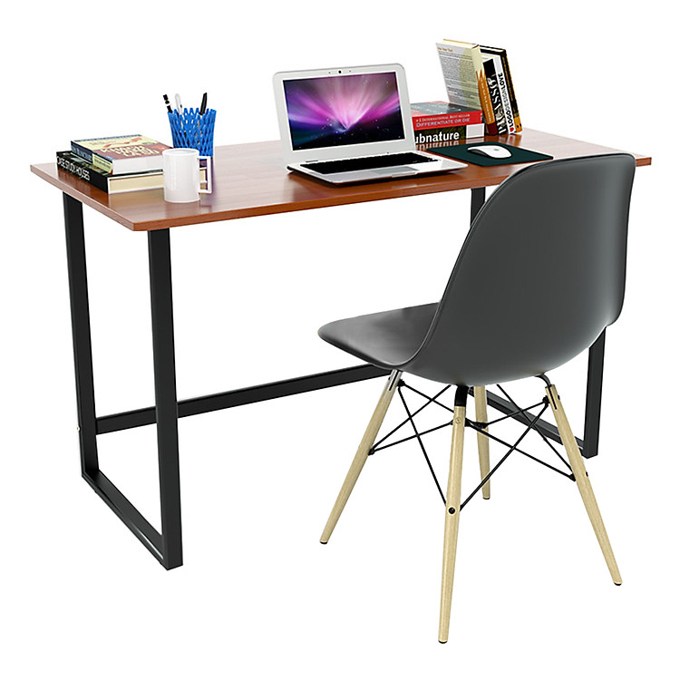 Bộ Bàn IBIE Rec-F Chân Đen Màu Cánh Gián Và Ghế Eames Chân Gỗ Đen