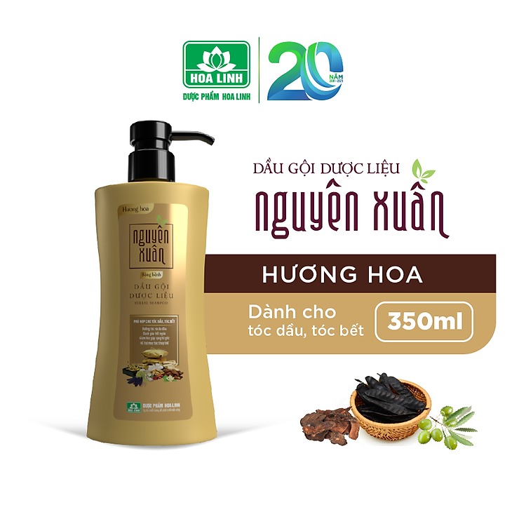 Dầu gội dược liệu Nguyên Xuân Bồng bềnh 350ml - Ngát hương hoa, da đầu dầu bết.(Khuyến mại thêm 35ml giá không đổi)