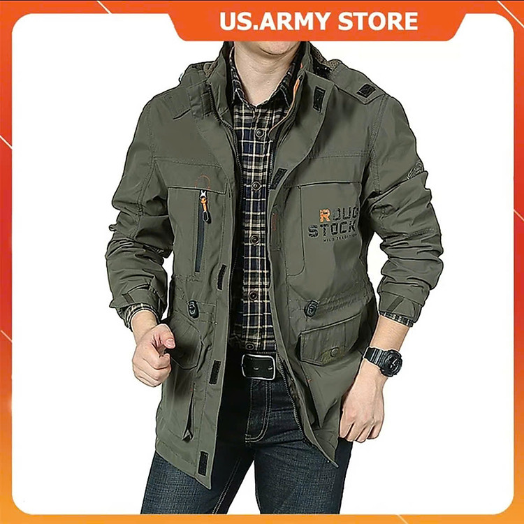Aó khoác gió nam US ARMY đặc biệt Chống Gió, Chống nắng form chuẩn hàng đẹp.