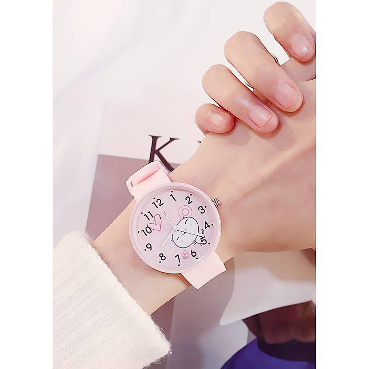 Đồng hồ thời trang nữ dây cao su mặt thú xinh Candycat PKHRCAT001 (Đường kính mặt: 36 mm)