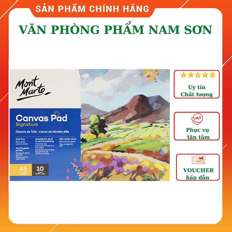 Sổ Canvas Mont Marte A5 (10 tờ)