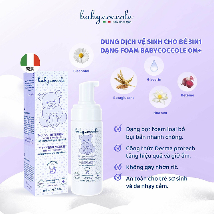 Dung dịch làm sạch cho bé Babycoccole 150ml Chính hãng Ưu đãi - Hình ảnh 4